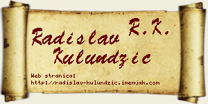 Radislav Kulundžić vizit kartica